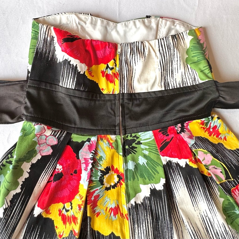 Teeze Me Juniors Dress Cocktail Multi-Color Floral Strapless Bright Fun Mini 5 - Picture 10 of 16